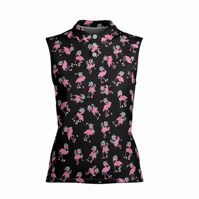 Flamingo Golf Shirt, Animal Print Golf Shirt, Ladies Long Sleeve Golf Shirts, Funny Golf Outfits For Ladies