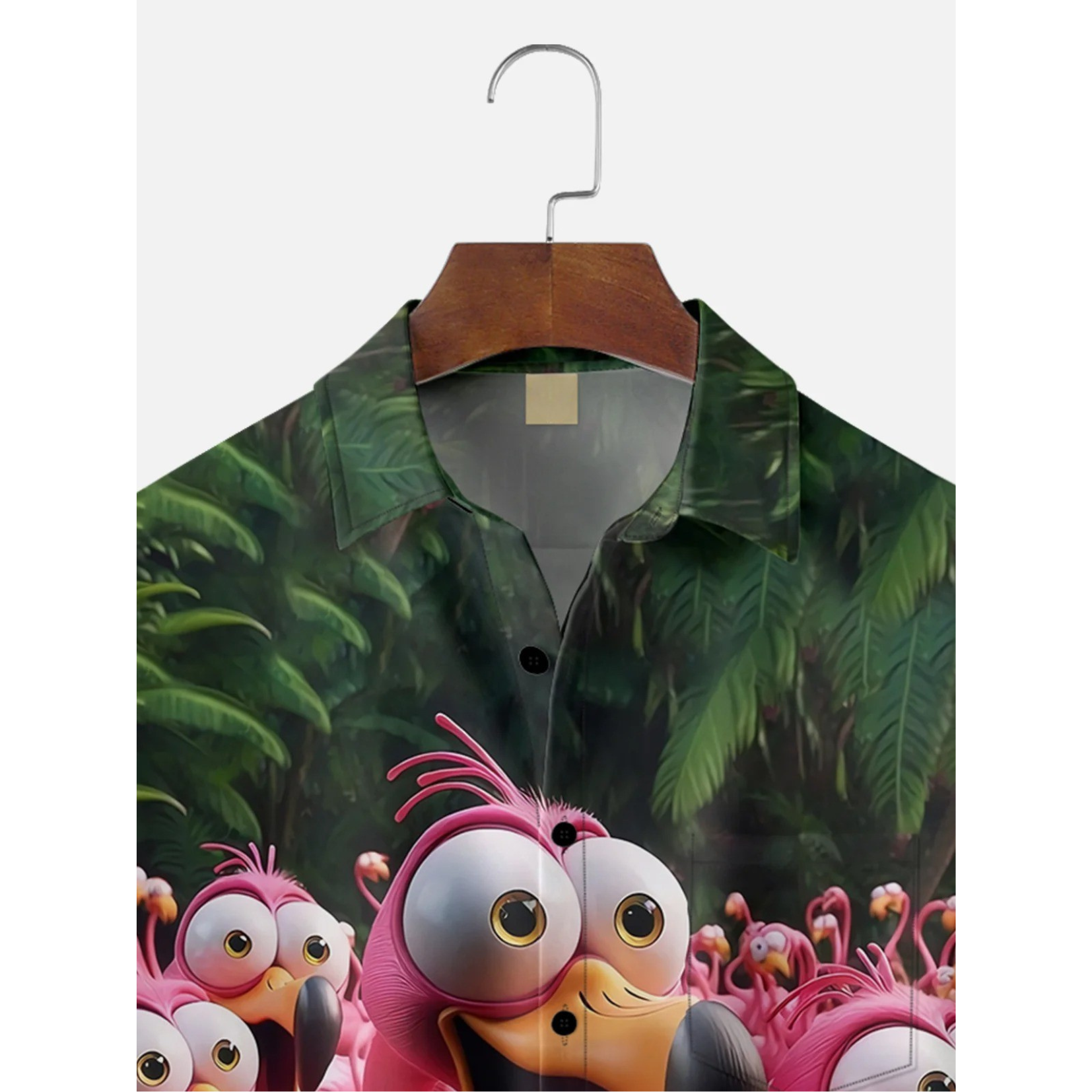 Flamingo Funny Shock Art Hawaiian Golf Shirt,  Men's Golf Shirt, Tropical Vibe Funny Golf Shirt