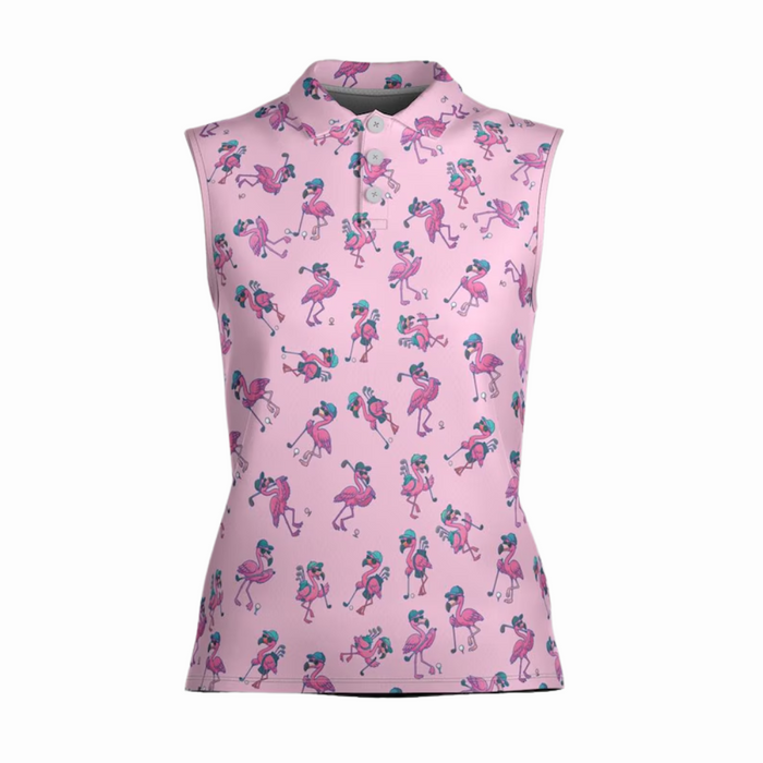 Flamingo Golf Shirt, Animal Print Golf Shirt, Funny Golf Shirts For Ladies, Ladies Long Sleeve Golf Shirts