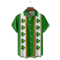 Lucky Clover Leaf St Patrick‘s Day Shamrock Hawaiian Golf Shirt, Tropical Vibe Men's Golf Shirt