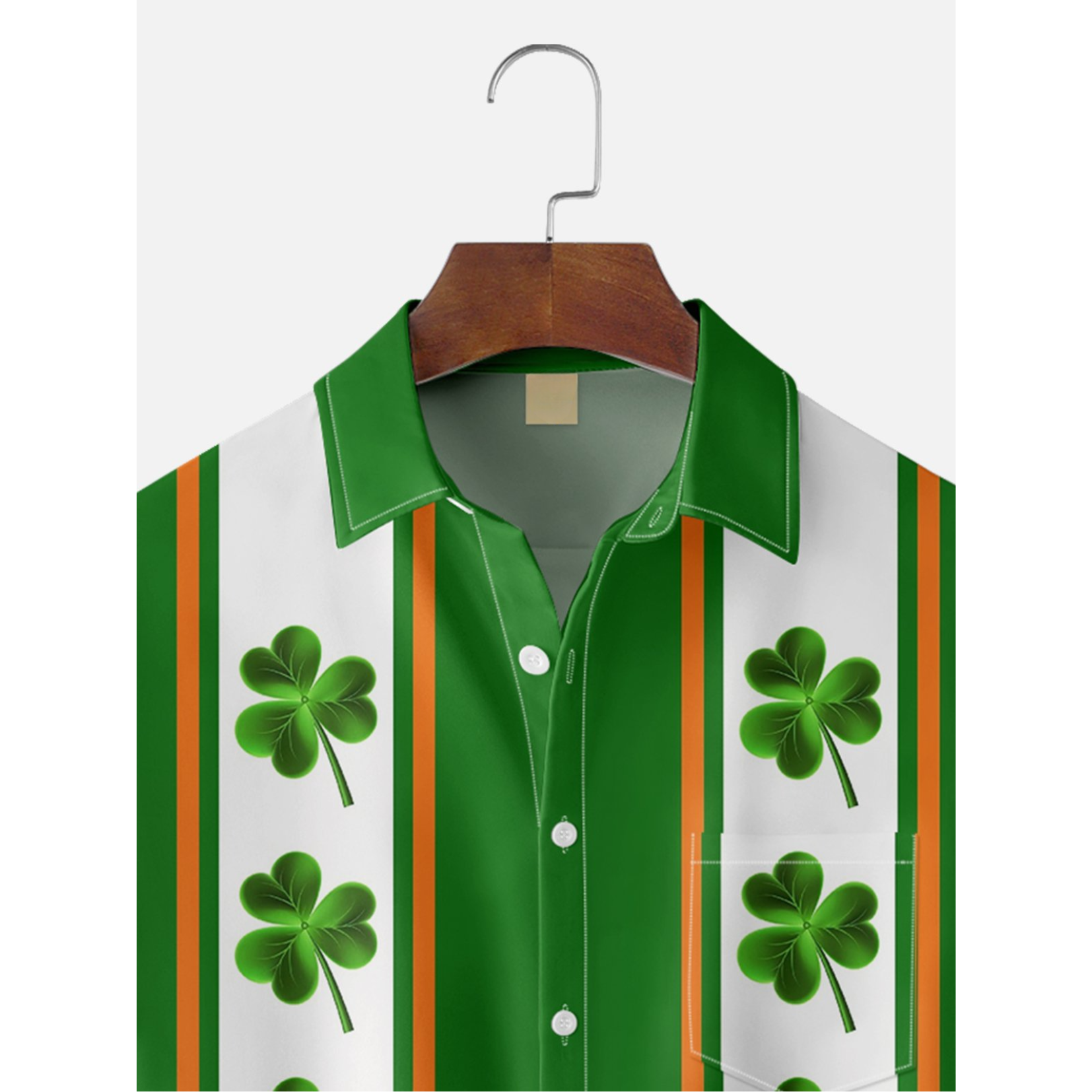 Lucky Clover Leaf St Patrick‘s Day Shamrock Hawaiian Golf Shirt, Tropical Vibe Men's Golf Shirt