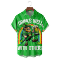 St. Patrick's Dwarf Beer Hawaiian Golf Shirt, Holiday Hawaiian Shirt, Tropical Vibe Men's Golf Shirt