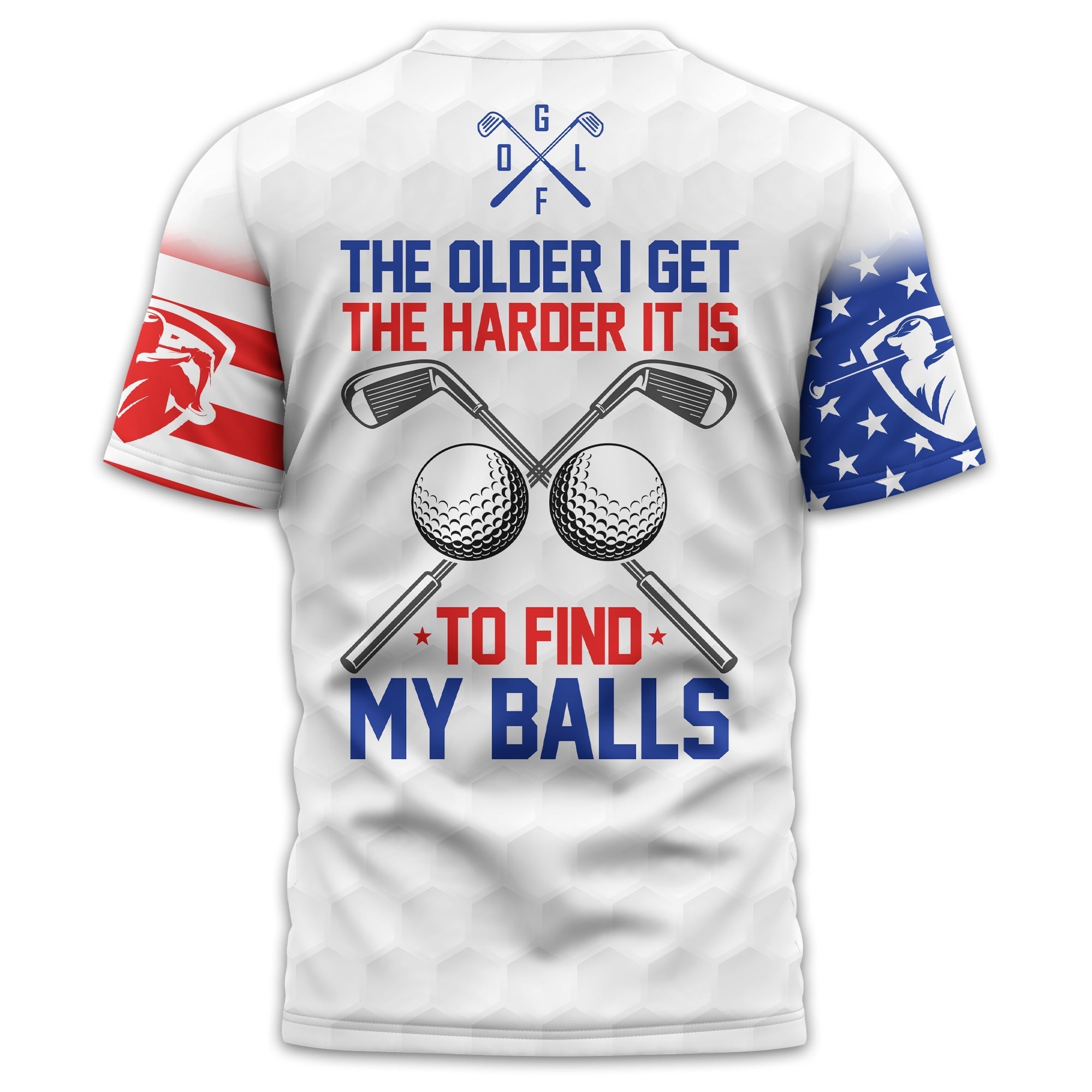 To Find My Balls, USA Flag Polo Shirt, Personalized Golf Shirt, Unique Gift For Golfer