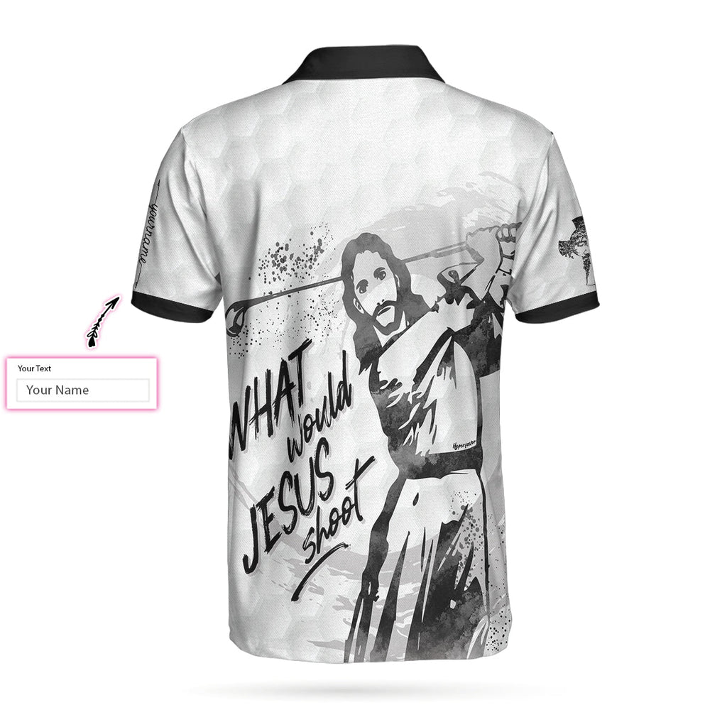 What Would Jesus Shoot Polo Golf Shirt, Golfing Apparel, Golf Clothing, Mens Golf Gift
