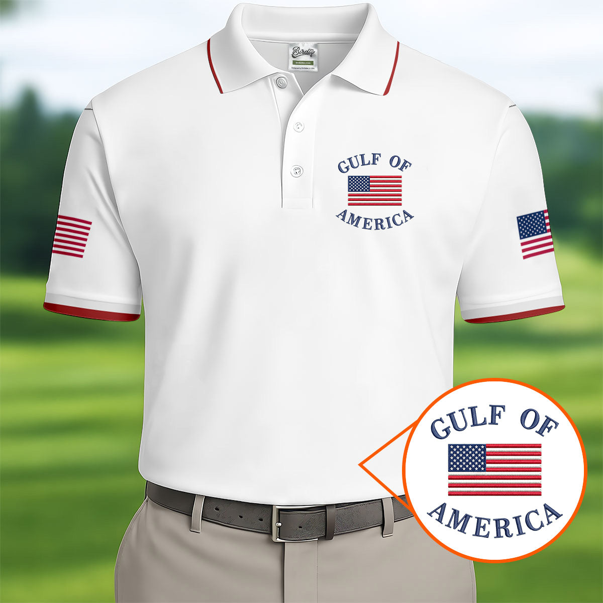 Gulf Of America Patriotic Golf Shirt, 4th Of July Golf Shirt, 250 Years Polo Shirts For Men