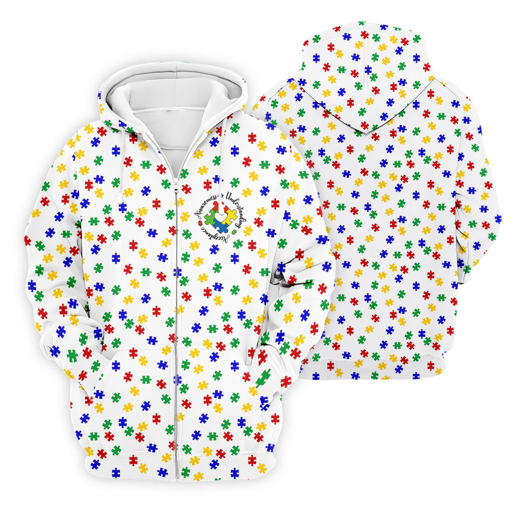 Awareness Understanding Acceptance Autism Puzzle Men's Polo ShirtAutism Awareness Shirt, Golf Shirts For Men