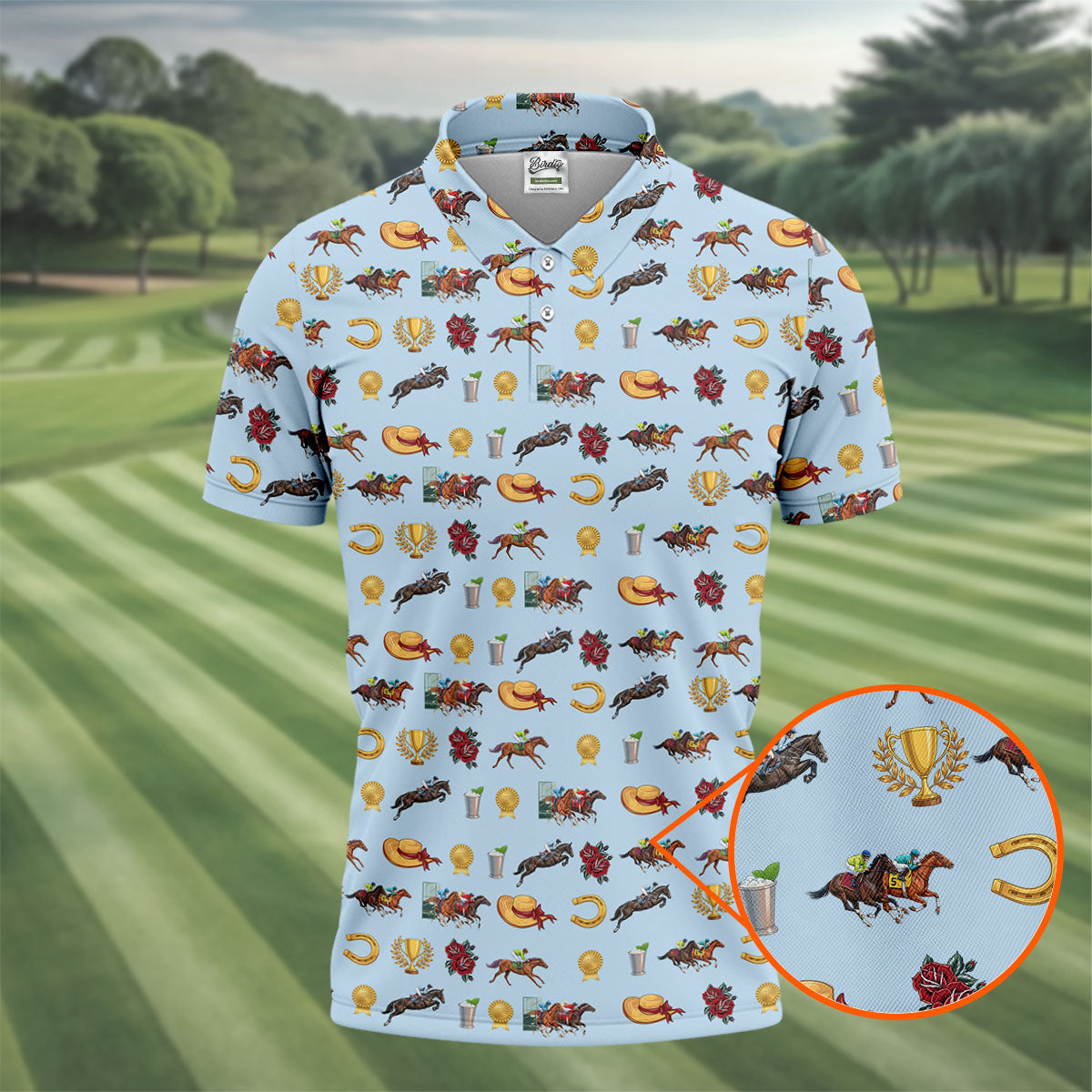 Run For The Roses Horse Ride Racing Golf Tops For Men, Golf Shirts For Men, Polo Shirts For Men