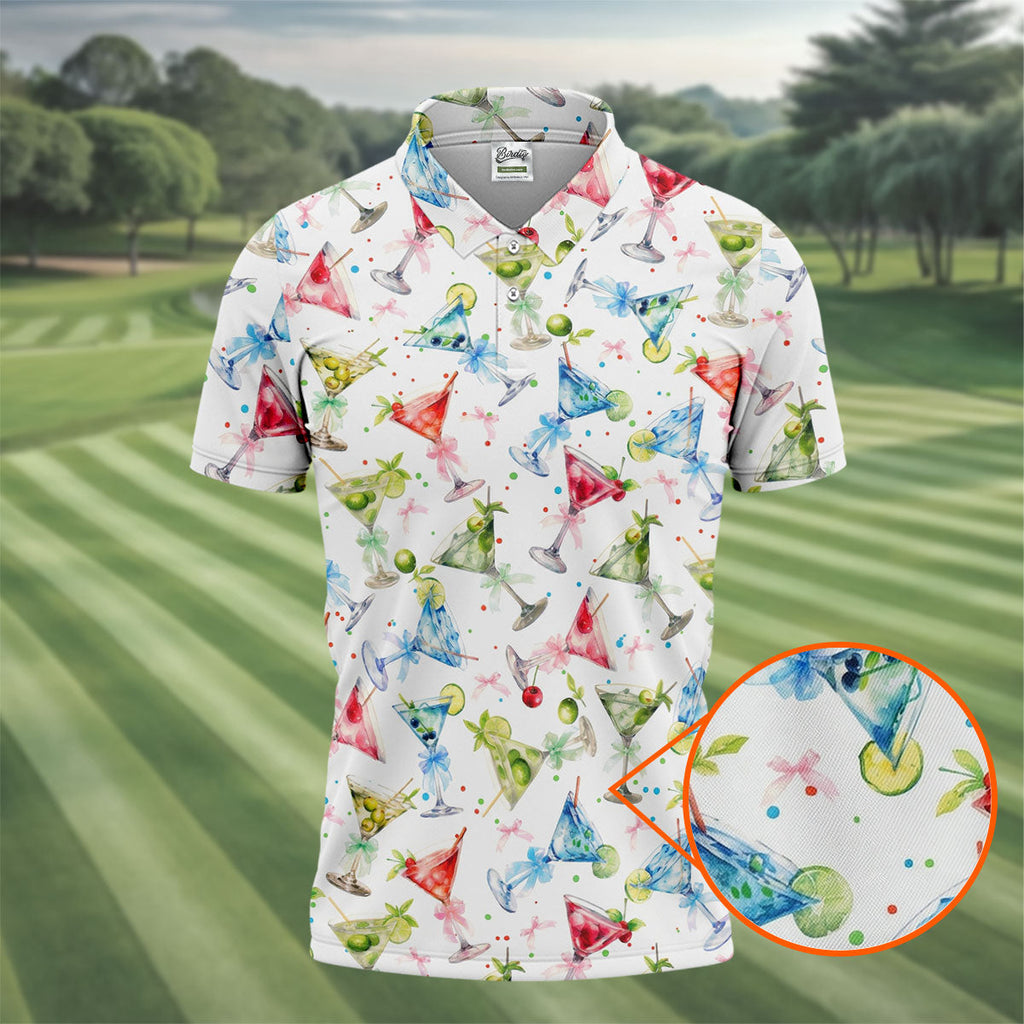 Coquette Martini Cinco De Mayo Celebration Golf Tops For Men, Summer Theme Polo ShirtFor Men