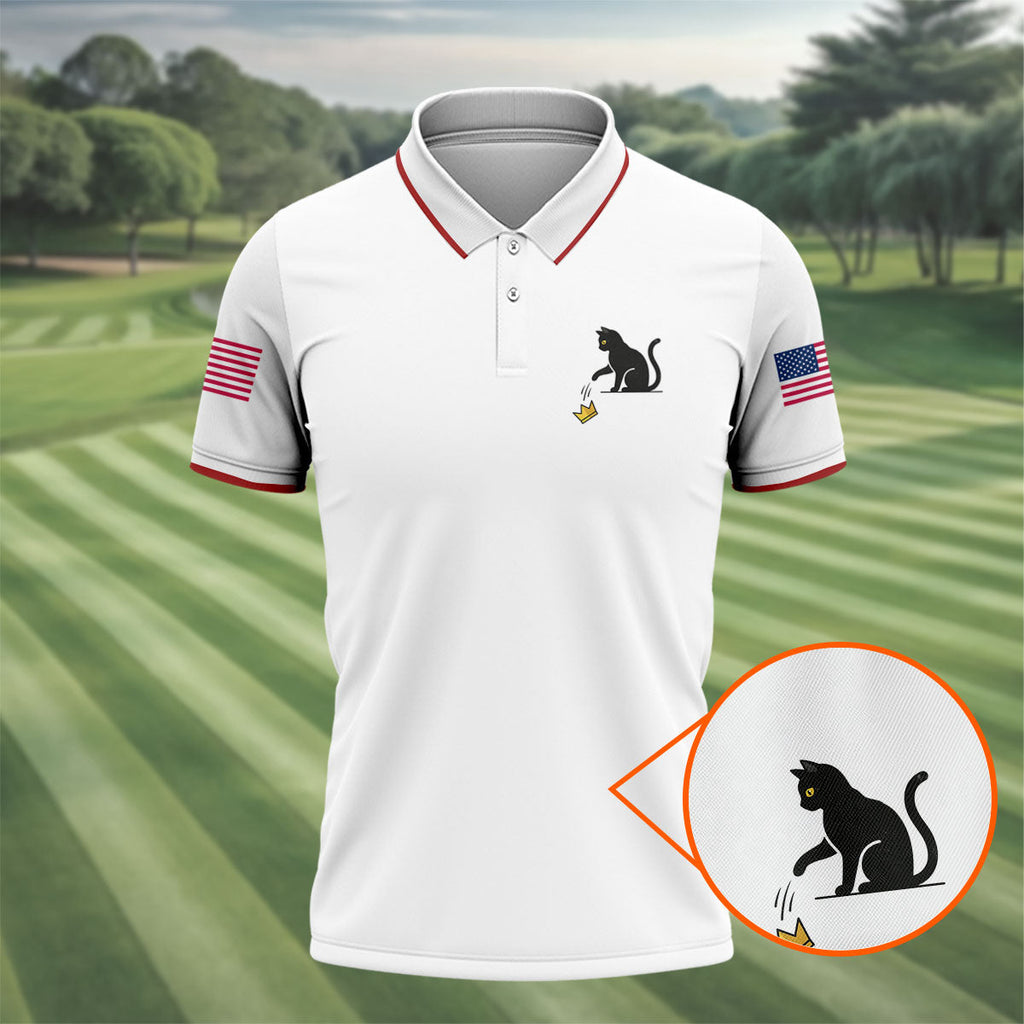No King Naughty Cat 250 Years Patriotic Golf Shirt, Golf Shirts For Men, 4th Of July Golf Shirt