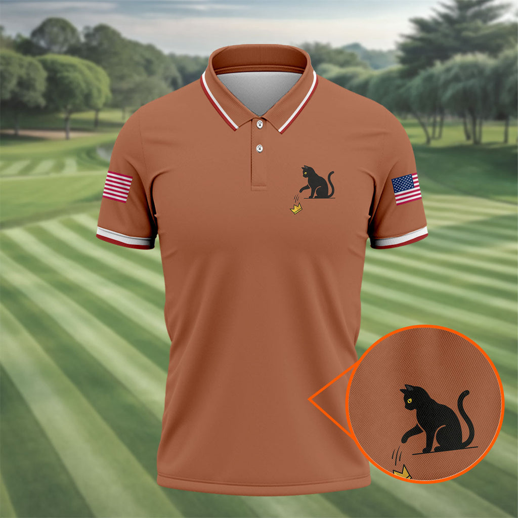 No King Naughty Cat 250 Years Patriotic Golf Shirt, Golf Shirts For Men, 4th Of July Golf Shirt