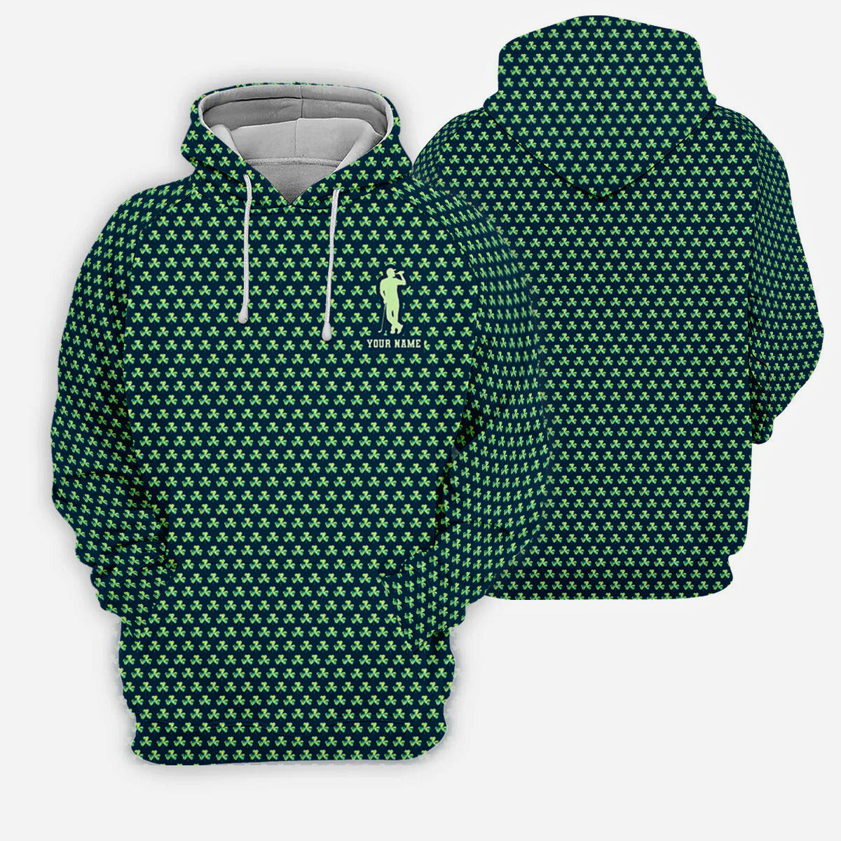 Personalized St Patrick's Day Golf Shirt for Men, Shamrock Beer Green Golf Shirt with Custom Name