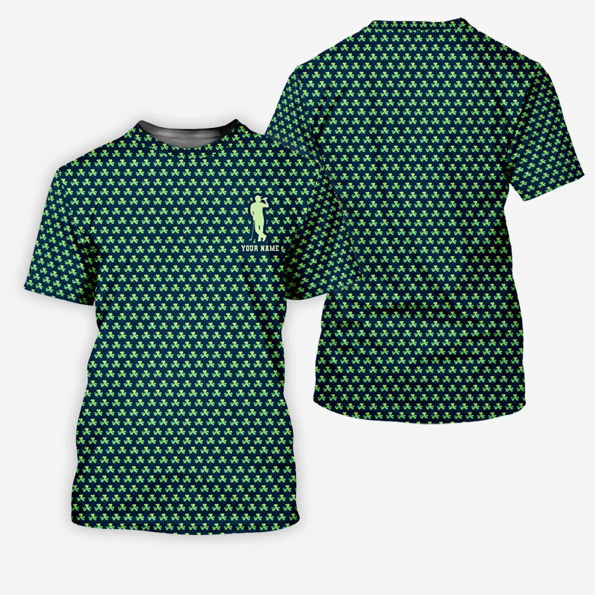 Personalized St Patrick's Day Golf Shirt for Men, Shamrock Beer Green Golf Shirt with Custom Name