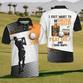 I Just Wanna To Drink Whiskey And Play Golf Mens Golf Polo ShirtMens Goft Shirt, Gift For Golf Lovers