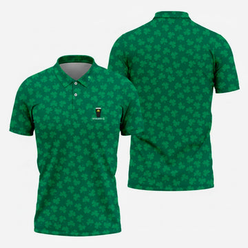 Vitamin G Shamrock Pattern Golf And Beer Green Golf Shirt, St Patrick's Day Golf Shirt