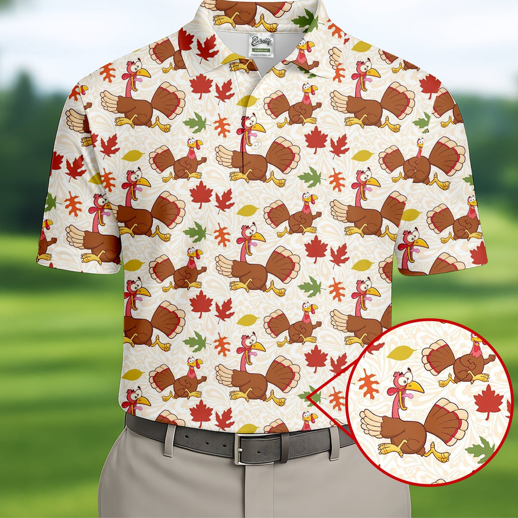 Funny Turkey Thanksgiving Golf Tops For Men, Fun Golf Shirts For Men, Cool Golf Gift, Golf Shirts For Men