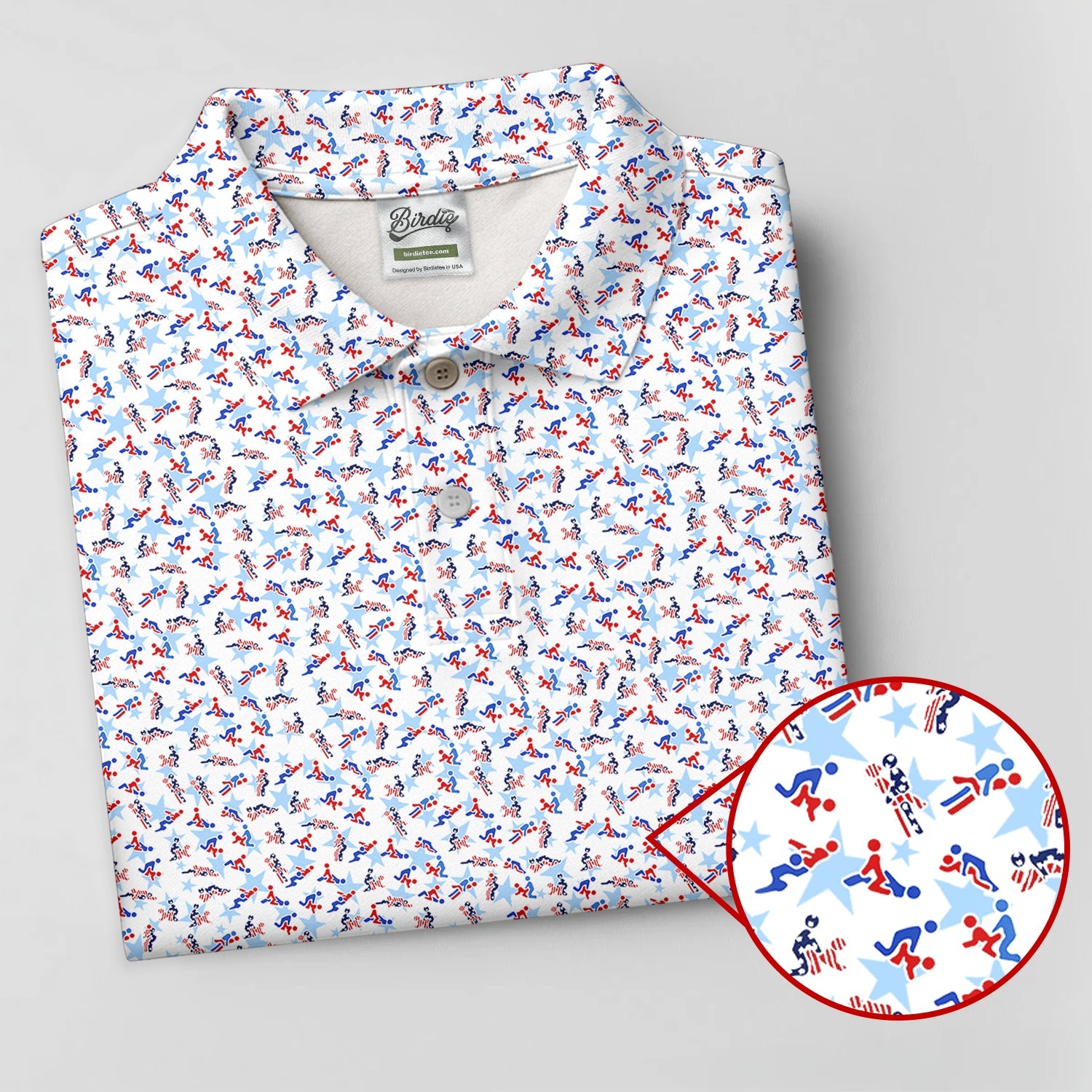 Funny Stick Figure Naughty Couple Red White Blue Polo Shirts For Men, 250th Anniversary Golf Shirts For Men
