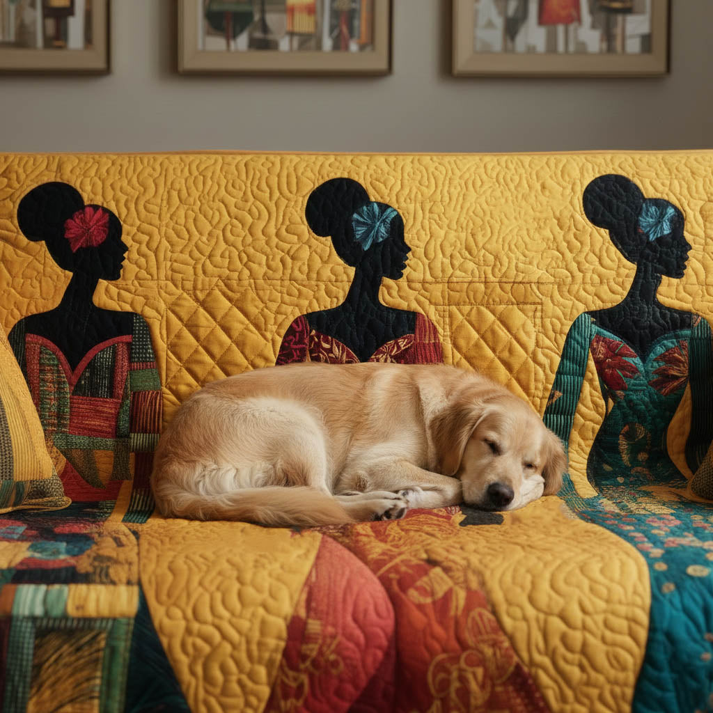 Melanin Quilted Sofa Cover Fall Halloween Decor For Sofa Couch