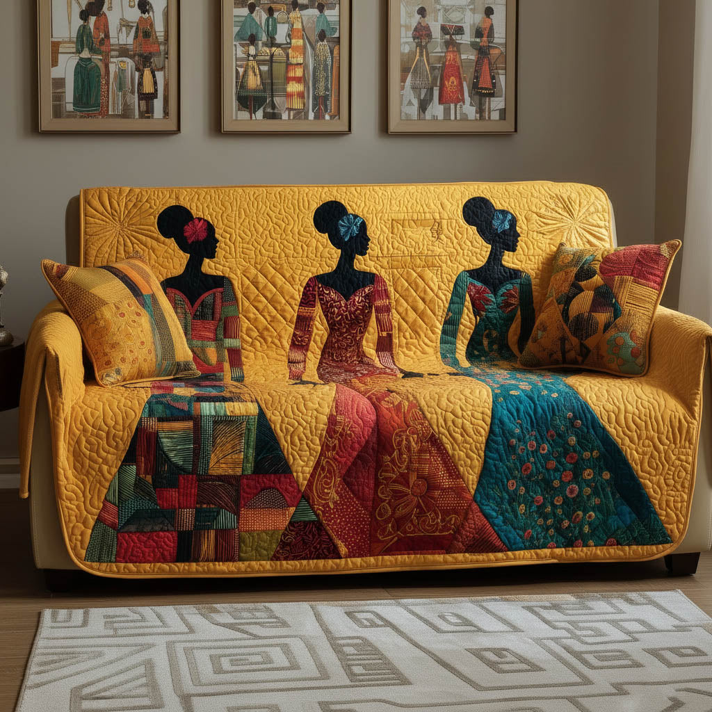 Melanin Quilted Sofa Cover Fall Halloween Decor For Sofa Couch