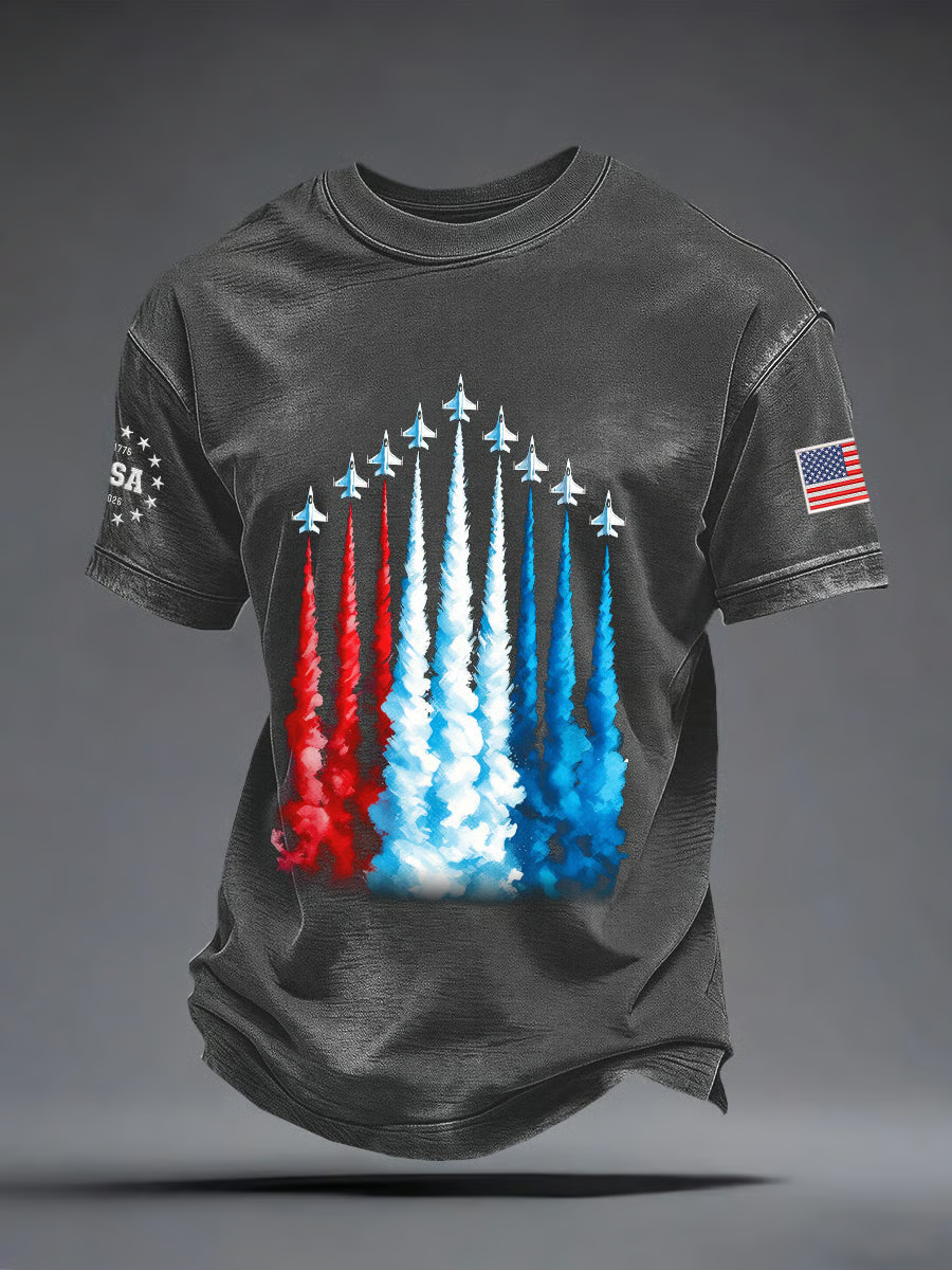 Red White Blue Sky Tribute Patriotic Golf Shirt, 4th Of July Golf Shirt, Golf Shirts For Men, 250th Anniversary Golf T-Shirt