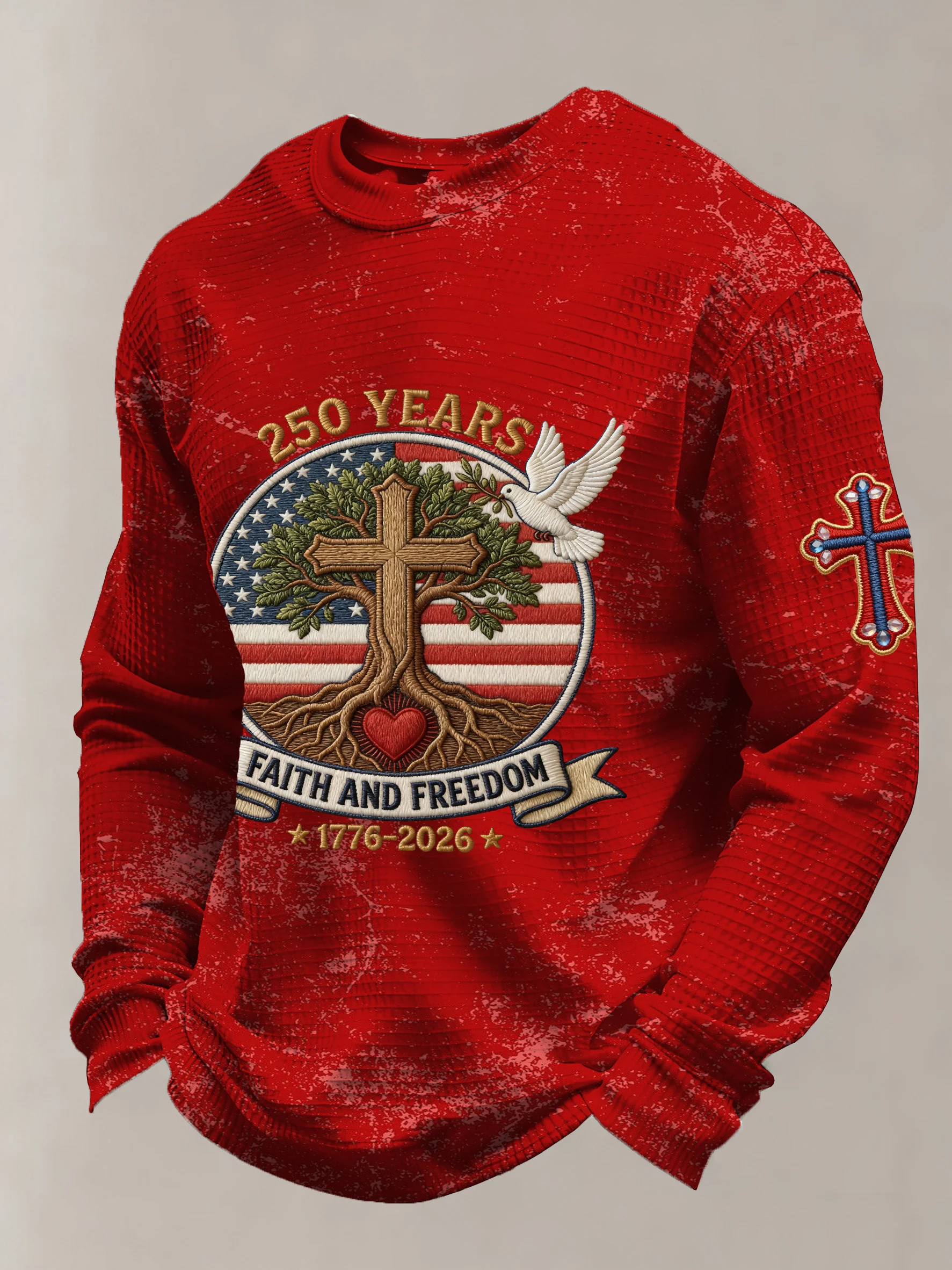 250 Years Faith And Freedom Red Golf Shirt, Patriotic Golf Shirt, 4th Of July Golf Shirts For Men