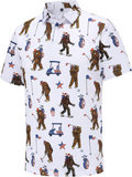 Bigfoot American Flag 4th Of July Golf Polo Shirts, Golf Gift For Men, Golf Shirts For Men
