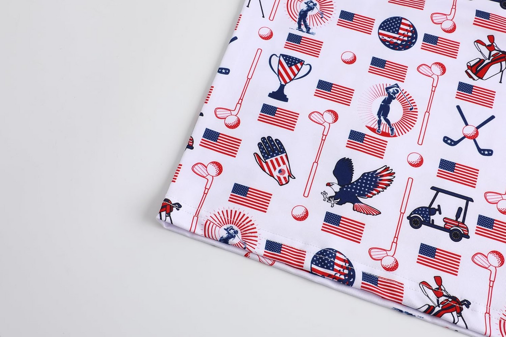 Seamless Symbols Of Architecture Of The USA Golf Polo Shirts, Golf Gift For Men, Golf Shirts For Men