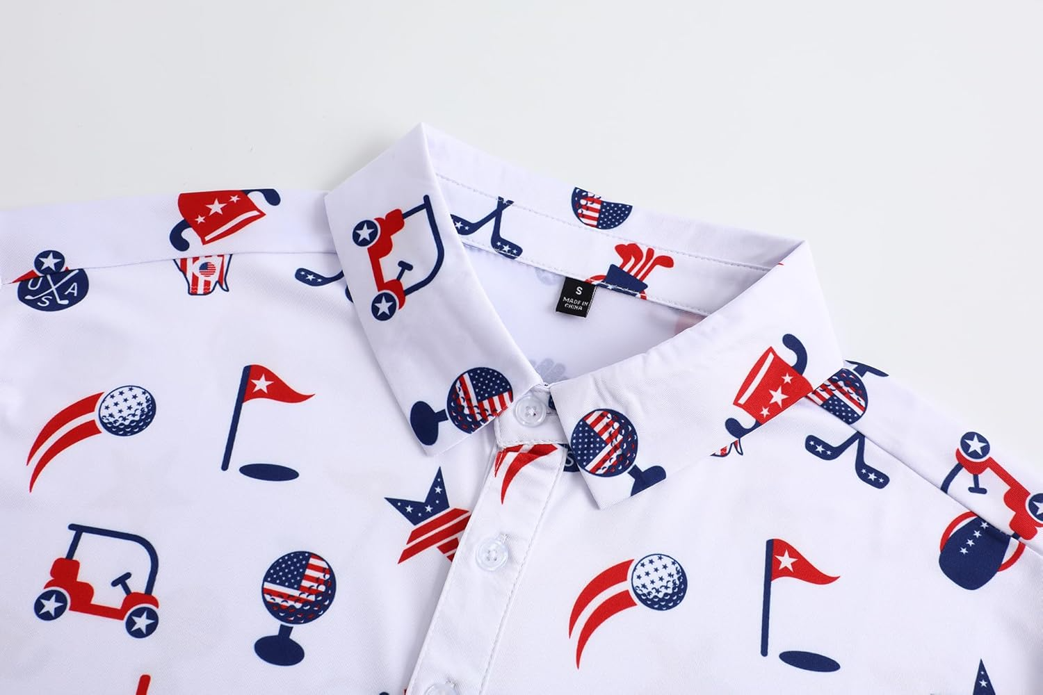 US Patriotic Pride American Flag Golf Polo Shirts, Golf Gift For Men, Golf Shirts For Men