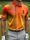 Men's Retro Abstract Check Art Print Casual Business Polo Shirt, Polo Shirts For Men, Golf Gift For Men