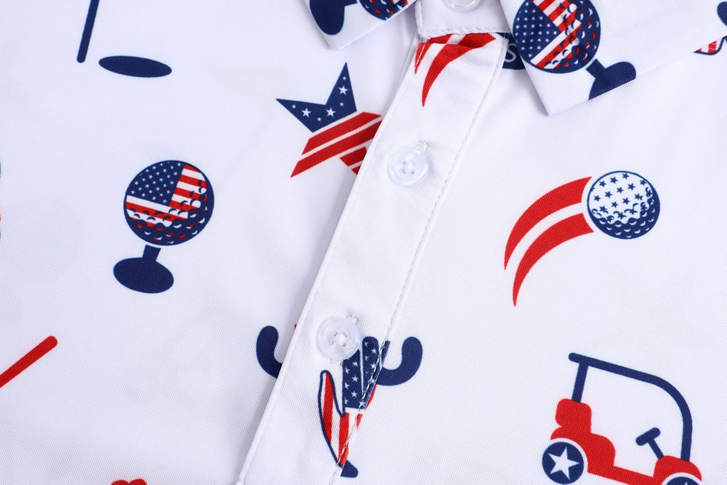 US Patriotic Pride American Flag Golf Polo Shirts, Golf Gift For Men, Golf Shirts For Men
