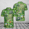 Green Shamrock Lucky Irish Golf St Patrick's Day Golf Polo Shirt Golf Gift For Men, Golfing Apparel