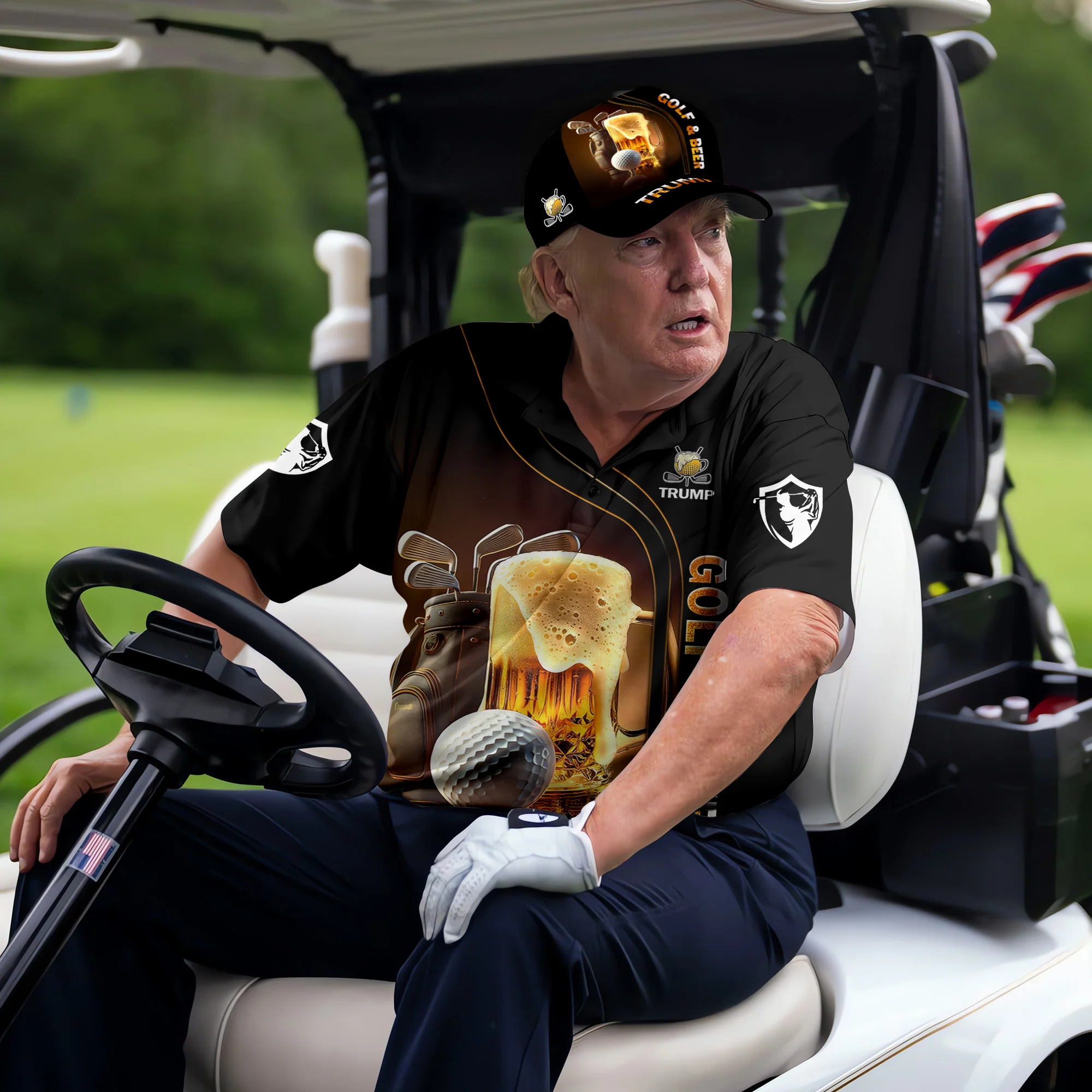 Golf And Beer Men's Golf Shirt, Golf Hawaiian Shirt, Beer Golf Shirt, Fun Golf Shirts For Men, Golf Gifts For Men