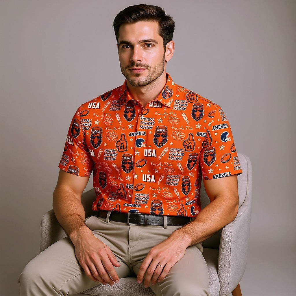 White Horse's Head Orange And Navy Sport Polo, American Football League Gift Ideas For Football Fans