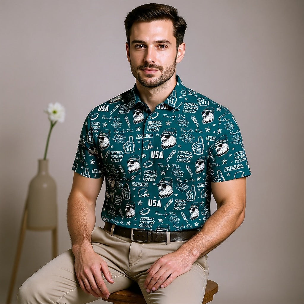 Swoop Eagle Midnight Green Sport Polo, American Football League Gift Ideas For Football Fans