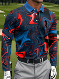 Multi Color Marble Texture Print Casual Business Polo Shirt, Polo Shirts For Men, Golf Gift For Men