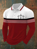 Christian Faith Polo Shirts For Men, Vintage Long Sleeve Polo Shirt, Retro Golf Polo