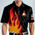 Swing Swear Look For Ball Repeat American Flag Custom Name Golf Polo Shirts, Golf Gift For Men, Golfing Apparel