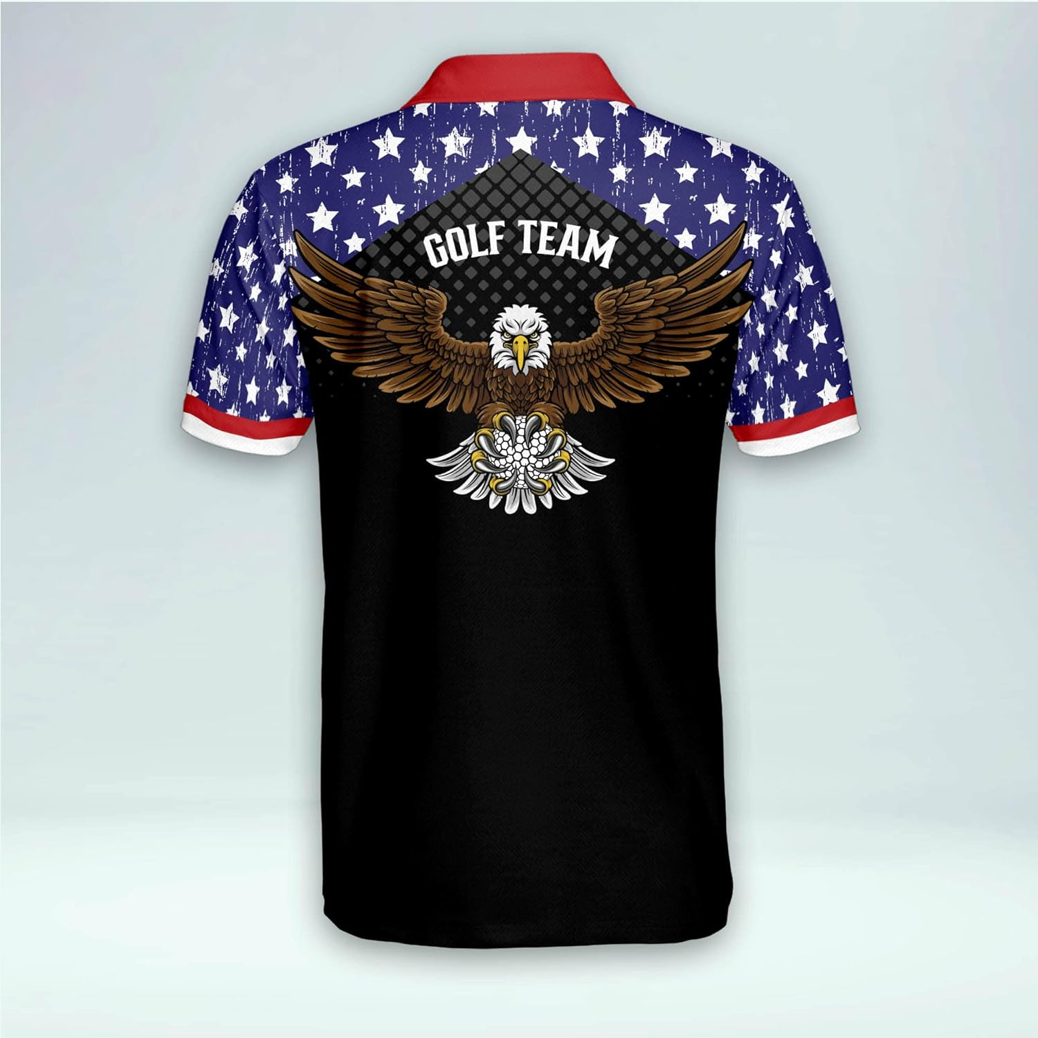 Swing Swear Look For Ball Repeat American Flag Custom Name Golf Polo Shirts, Cool Golf Gift, Golfing Apparel