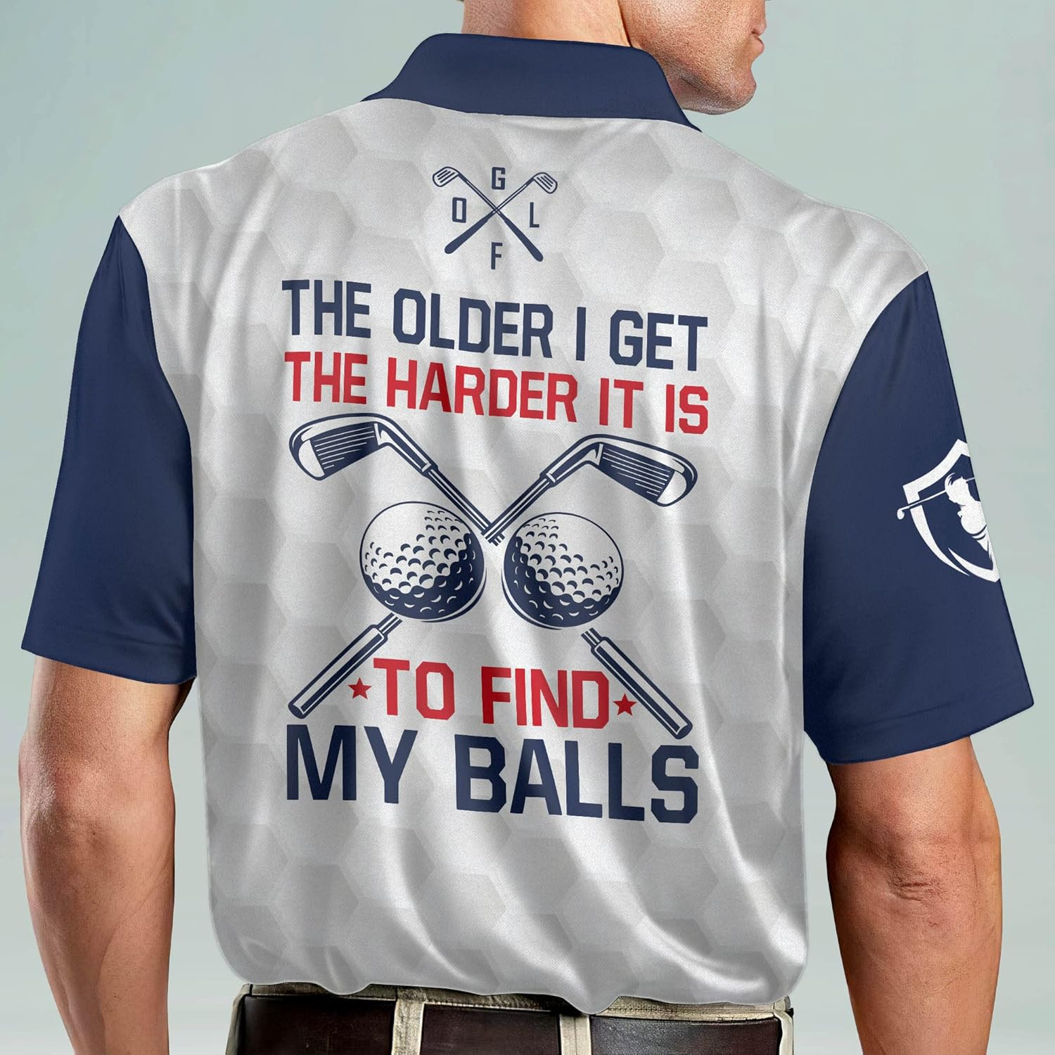 The Older I Get The Harder It Is To Find My Balls American Flag Golf Polo Shirts, Cool Golf Gift, Golfing Apparel