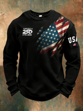 America 250 1776-2026 US Flag Pattern Vintage Golf Shirt, Patriotic Golf Shirt, 4th Of July Golf Shirts For Men