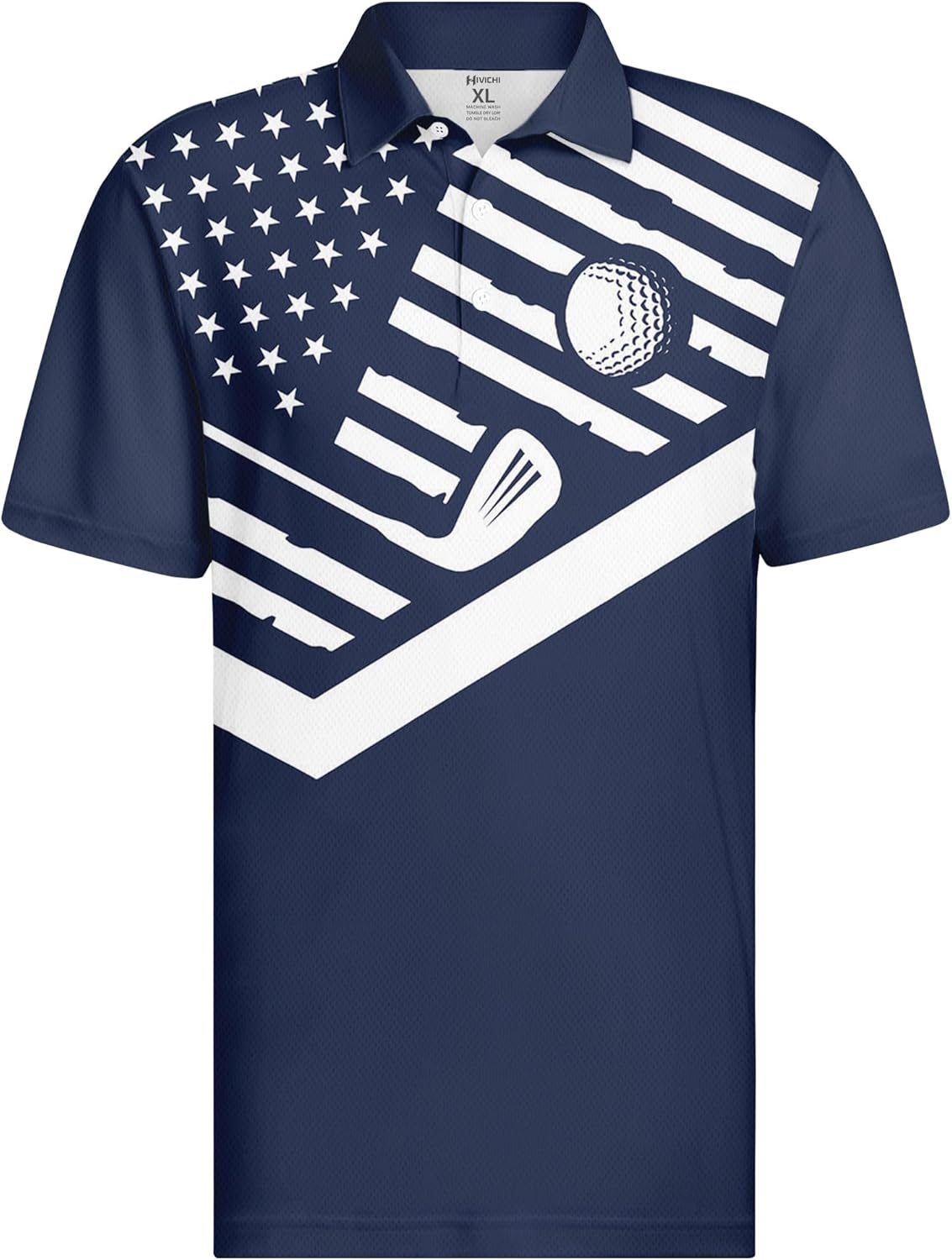Swing Swear Look For Ball Repeat Patriotic American Flag Golf Polo Shirts, Golf Gift For Men, Golf Shirts For Men