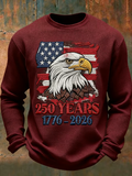 American Flag And Bald Eagle 250 Years 1776-2026 Patriotic Golf Shirt, 4th Of July Golf Shirts For Men