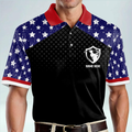 Swing Swear Look For Ball Repeat American Flag Custom Name Golf Polo Shirts, Cool Golf Gift, Golfing Apparel