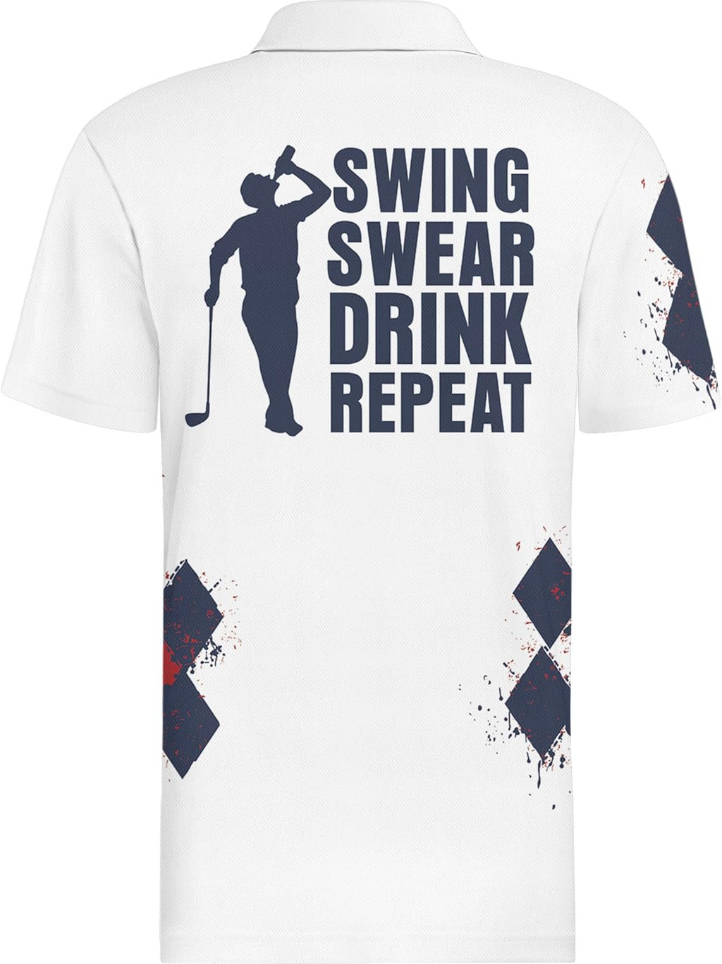 Swing Swear Drink Repeat Funny Golf Polo Shirts, Golf Gift For Men, Golf Shirts For Men