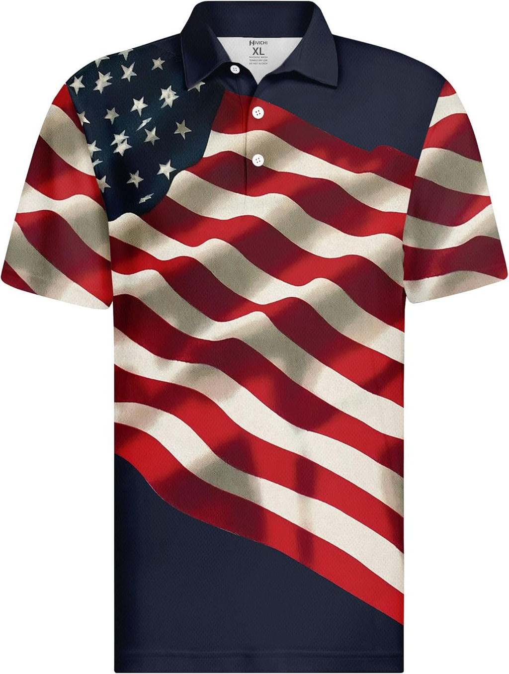 USA Flag 4th of July Men Funny Swing Golf Polo Shirts, Golf Gift For Men, Golf Shirts For Men