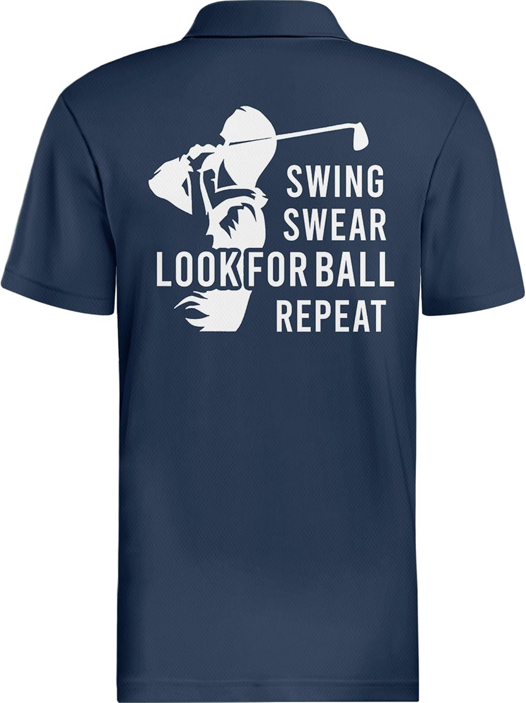 Red White Blue Color Block Funny Swing Golf Polo Shirts, Golf Gift For Men, Golf Shirts For Men