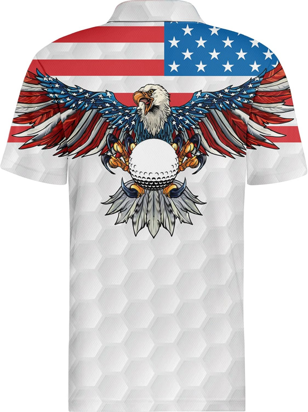 American Flag Eagle Shirt Patriotic Golf Polo Shirts, Golf Gift For Men, Golf Shirts For Men