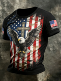 Faith Cross US 250th Anniversary Camo Black Distressed Golf Shirt, Patriotic Golf Shirt, 4th Of July Golf Shirt