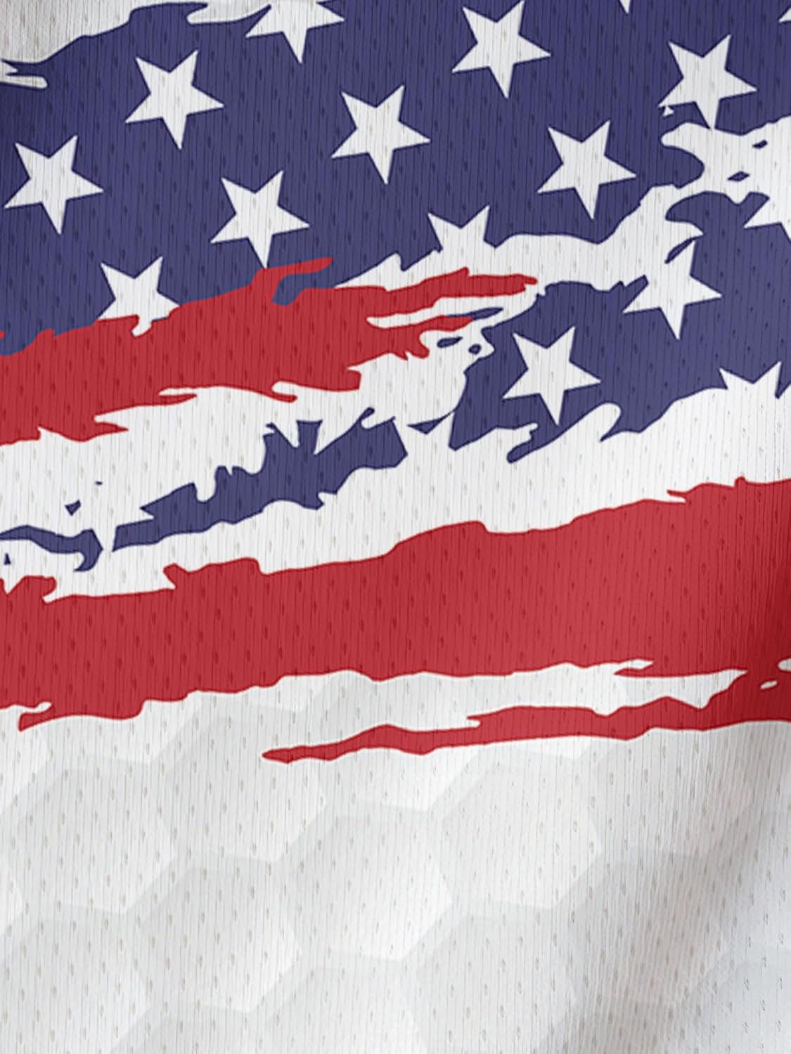 Red, White and Blue American Flag Patriotic Golf Polo Shirts, Golf Gift For Men, Golf Shirts For Men