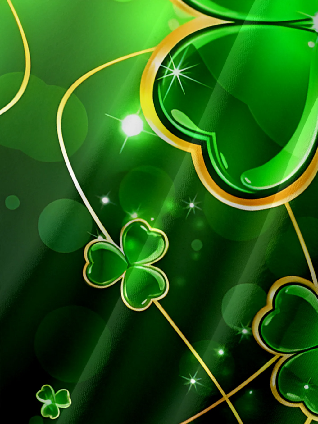 Irish Parade Green St. Patrick's Day Lucky Clover Hawaiian Golf Shirt, St Paddy's Day Tropical Vibe Men's Golf Shirt