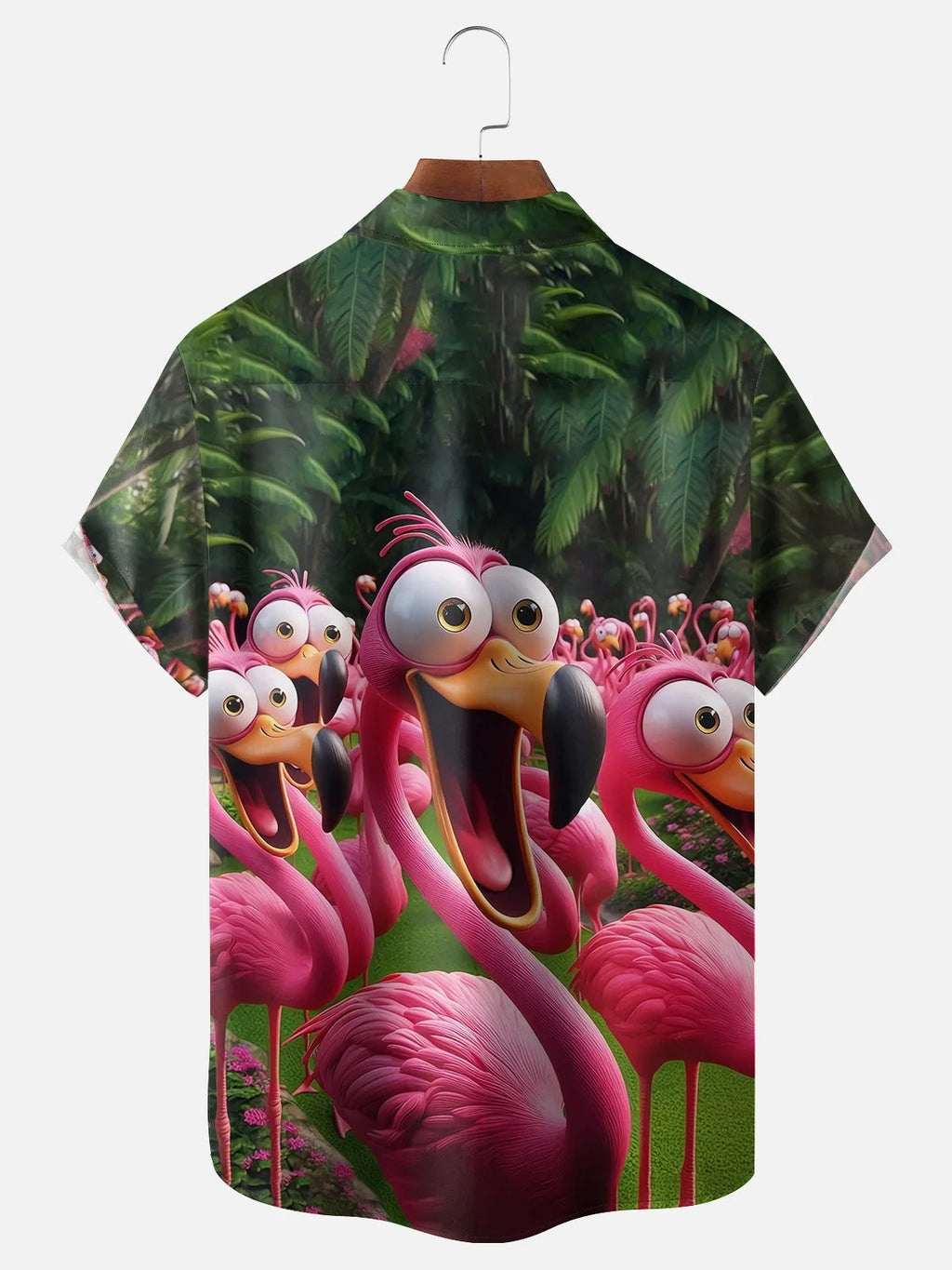 Flamingo Funny Shock Art Hawaiian Golf Shirt,  Men's Golf Shirt, Tropical Vibe Funny Golf Shirt